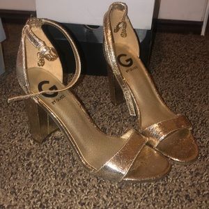 Gold guess heels!